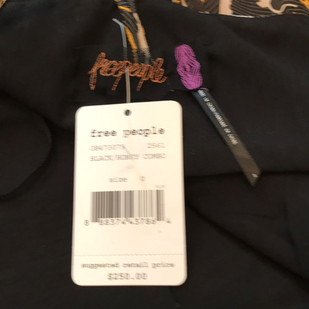 Free People black/honey combo side zip dress - Picture 4 of 5